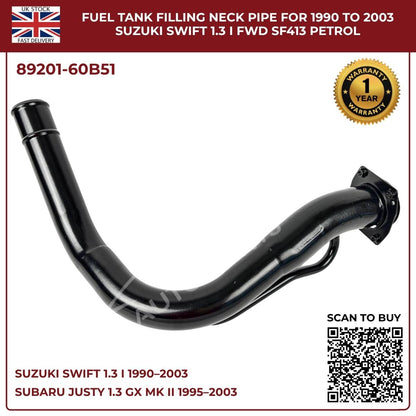 Fuel Tank Filler Neck Pipe For Suzuki Swift 1.3 (1990–2003) & Subaru Justy Mk2 1.3 Petrol – OEM‑Spec Replacement