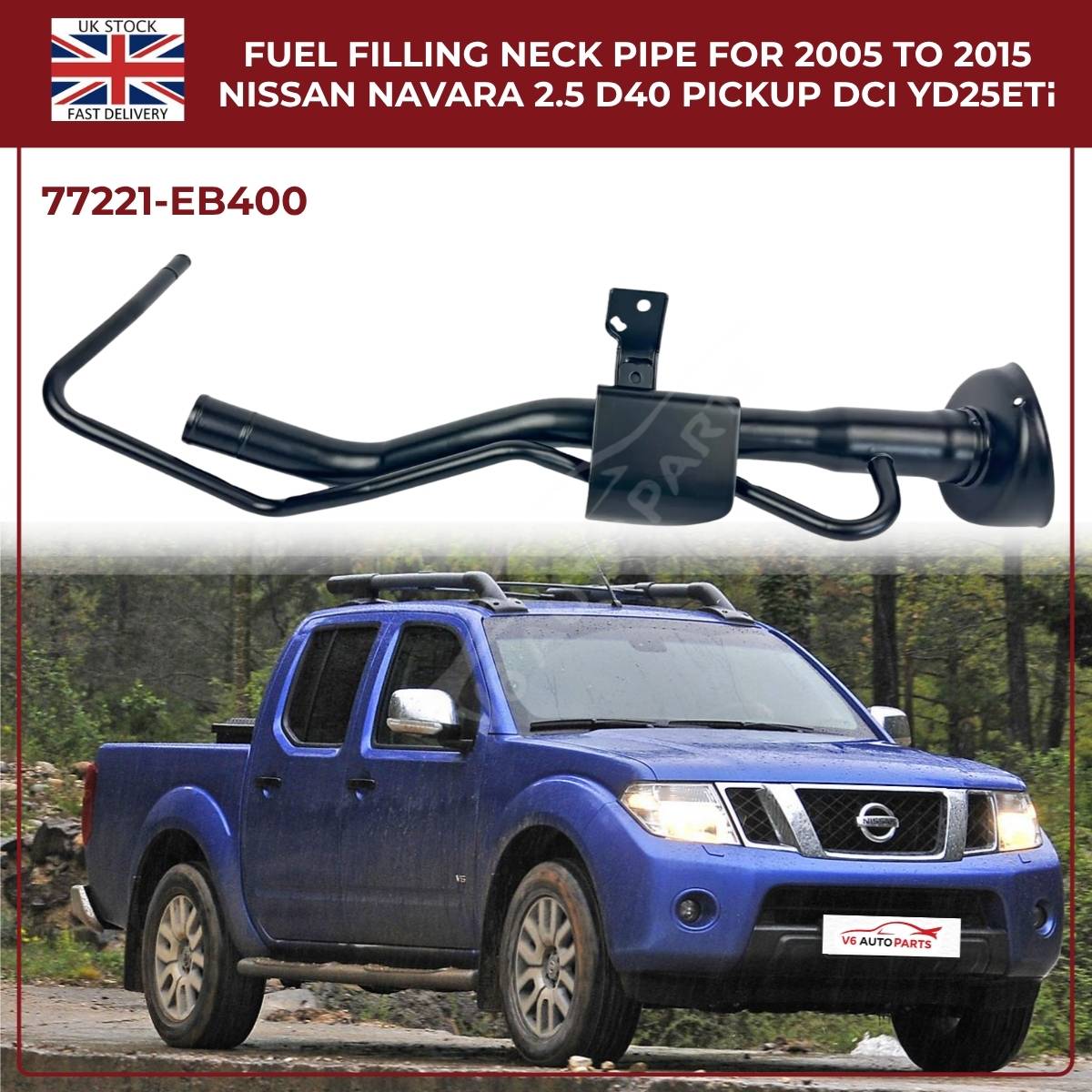 Fuel Tank Filler Neck Pipe – Nissan Navara D40 NP300 2.5 Diesel 4WD Pickup (2005–2015)