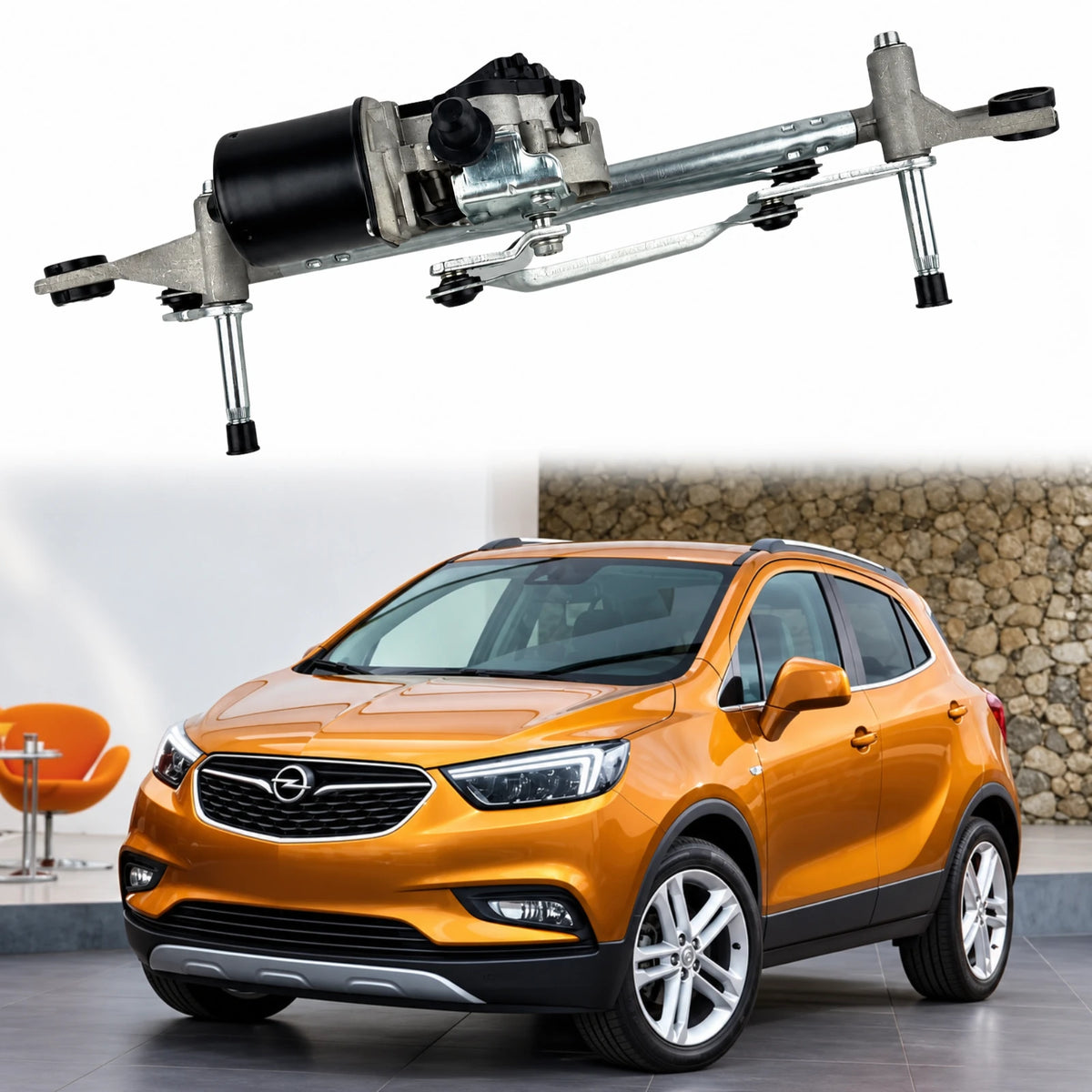 image of Opel Mokka right hand drive front windscreen wiper linkage mechanism 42333715