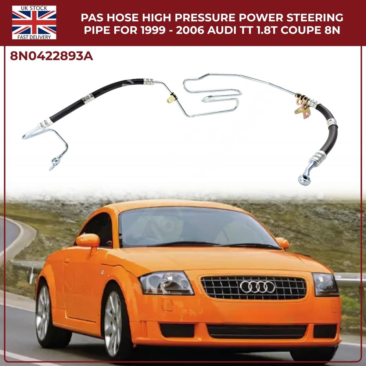 Power Steering Oil Cooling High‑Pressure Hose Pipes for Audi TT Quattro 1998–2006