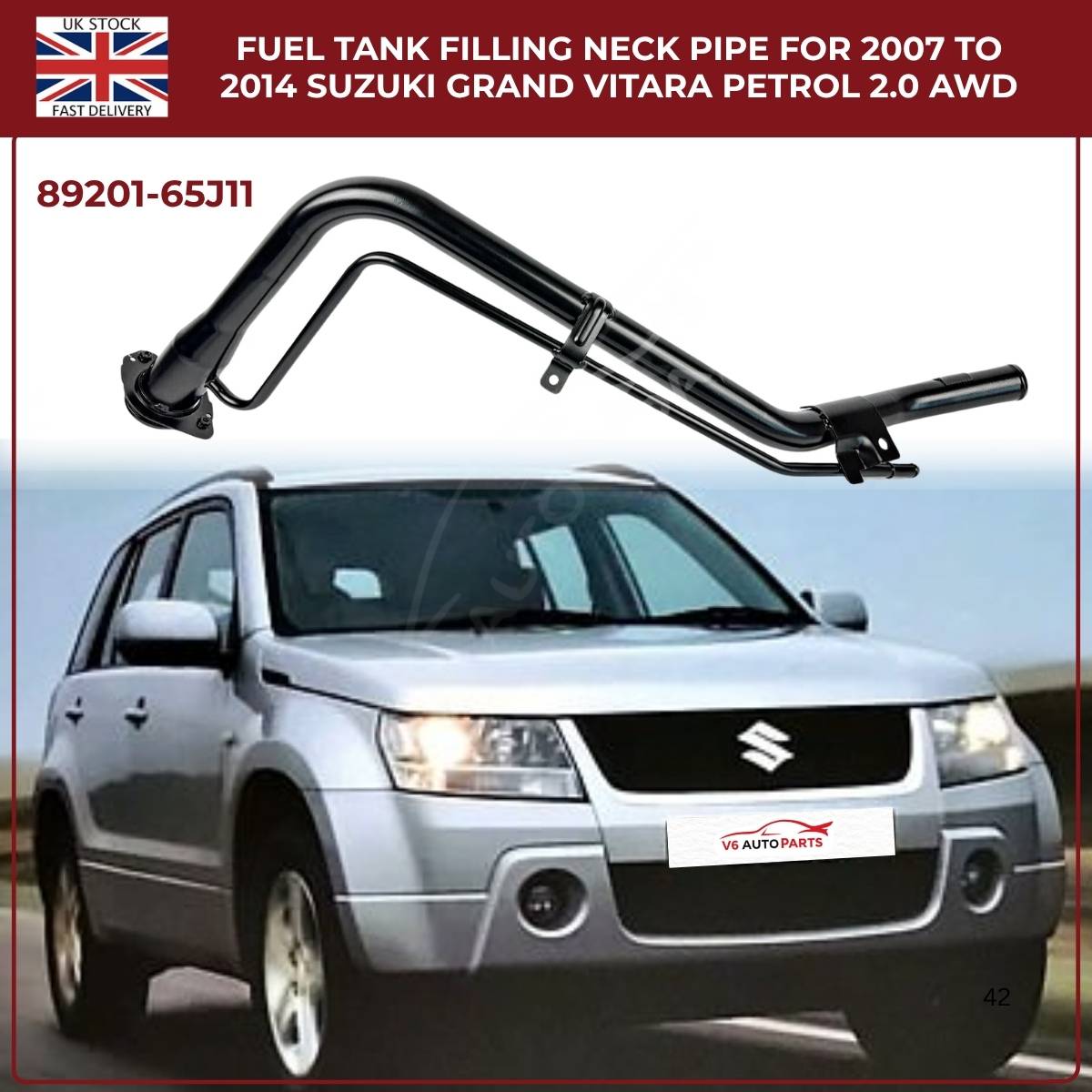 Fuel Filler Neck Pipe — Suzuki Grand Vitara 2.7 / 3.2 AWD Petrol (2007–2014, 5‑Door)
