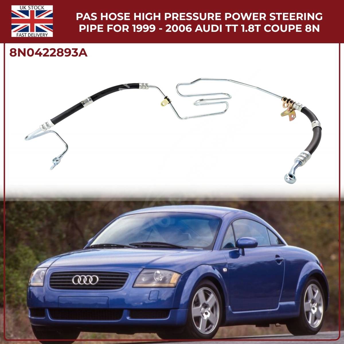 Power Steering Oil Cooling High‑Pressure Hose Pipes for Audi TT Quattro 1998–2006