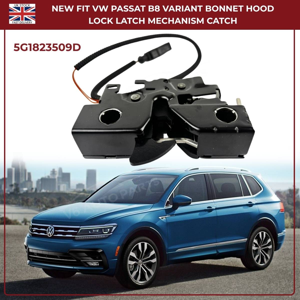New Bonnet Hood Lock Catch Mechanism for VW Golf MK7 2013–2018 – OEM Ref 5G1823509D