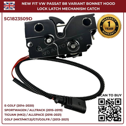 New Bonnet Hood Lock Catch Mechanism for VW Golf MK7 2013–2018 – OEM Ref 5G1823509D