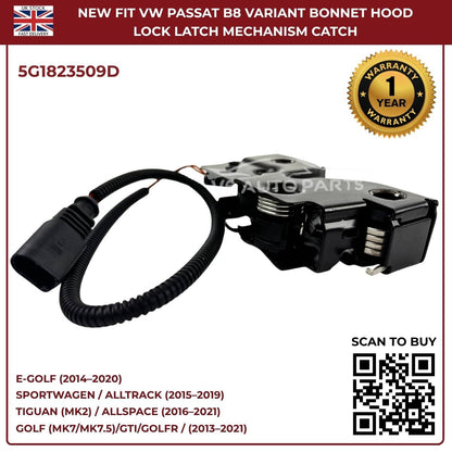 New Bonnet Hood Lock Catch Mechanism for VW Golf MK7 2013–2018 – OEM Ref 5G1823509D