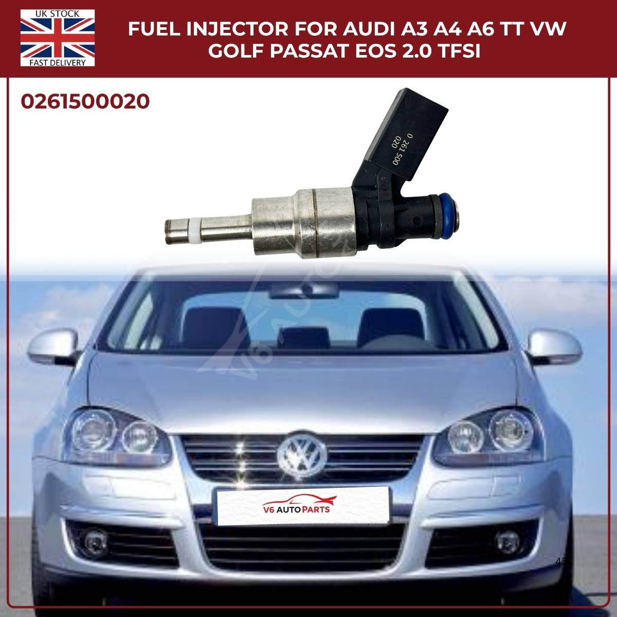 OEM Petrol Fuel Injector 0261500020 – Fits Audi A3 A4 A6 TT & VW Golf Passat EOS 2.0 TFSI