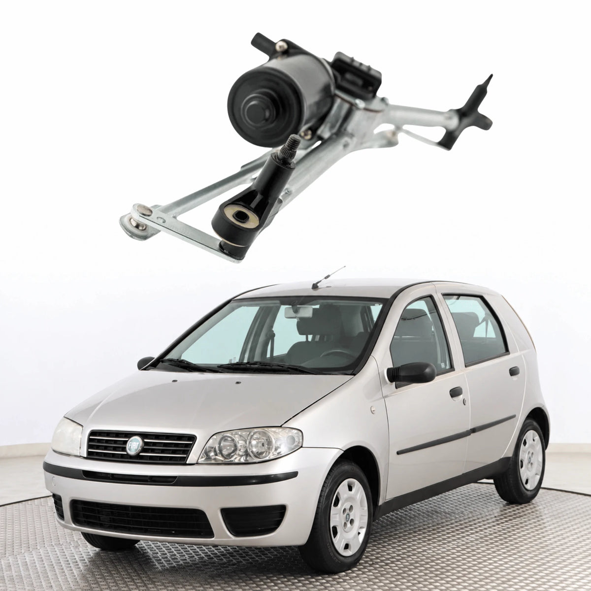 image of Fiat Punto Mk2 Hatchback RHD Front Wiper Motor and Linkage Replacement 46524671