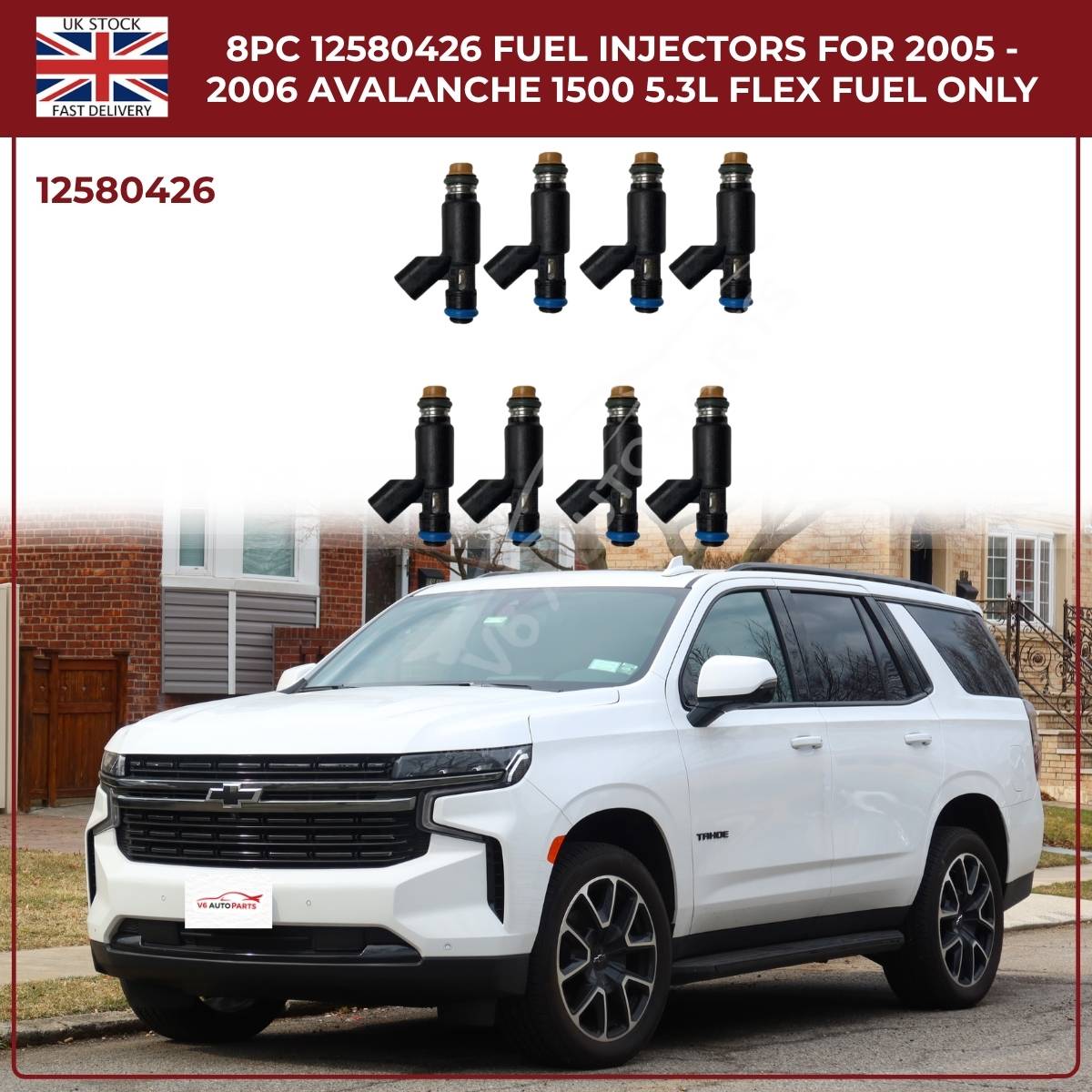 8x OEM Fuel Injectors 25326903 – Fits 2002–2006 Cadillac Escalade ESV 5.3L & 6.0L Petrol