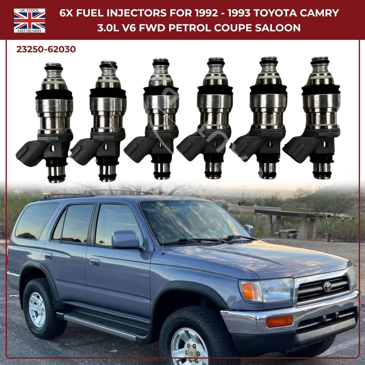 6x Fuel Injectors Set – Fits 1995–1998 Toyota 4Runner 3.4L V6 Petrol SUV (AWD/RWD) | Part #132