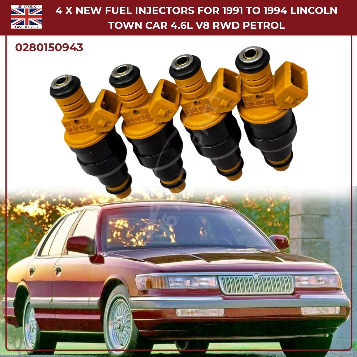 BMW Fuel Injectors Set (4pcs) – Fits 325i/325is/525i 2.5L & 750iL/850 V12 – Bosch 0280150943