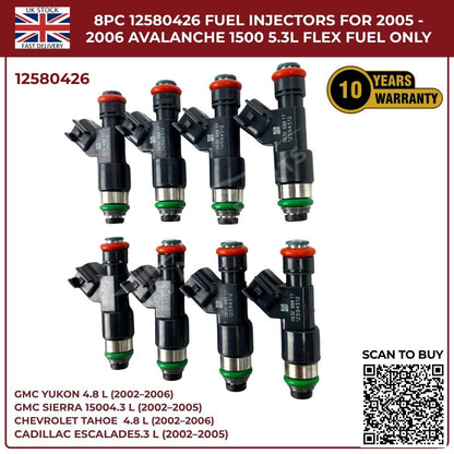 8x OEM Fuel Injectors 25326903 – Fits 2002–2006 Cadillac Escalade ESV 5.3L & 6.0L Petrol
