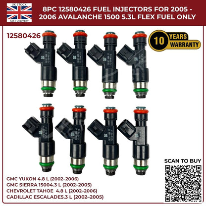 8x OEM Fuel Injectors 25326903 – Fits 2002–2006 Cadillac Escalade ESV 5.3L & 6.0L Petrol