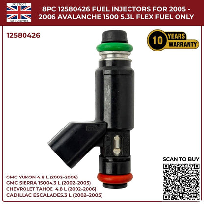 8x OEM Fuel Injectors 25326903 – Fits 2002–2006 Cadillac Escalade ESV 5.3L & 6.0L Petrol