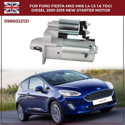 For Ford Fiesta MK5/MK6 1.4 1.5 1.6 TDCi Diesel Starter Motor (2001–2015)