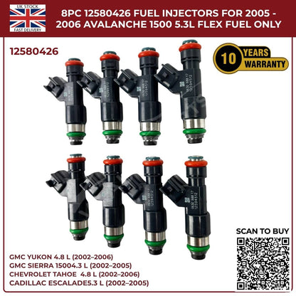 8x OEM Fuel Injectors 25326903 – Fits 2002–2006 Cadillac Escalade ESV 5.3L & 6.0L Petrol