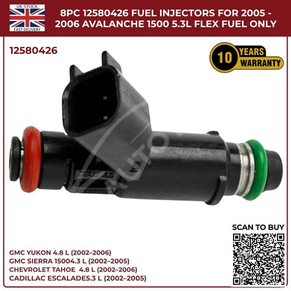 8x OEM Fuel Injectors 25326903 – Fits 2002–2006 Cadillac Escalade ESV 5.3L & 6.0L Petrol