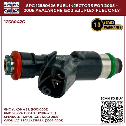 8x OEM Fuel Injectors 25326903 – Fits 2002–2006 Cadillac Escalade ESV 5.3L & 6.0L Petrol
