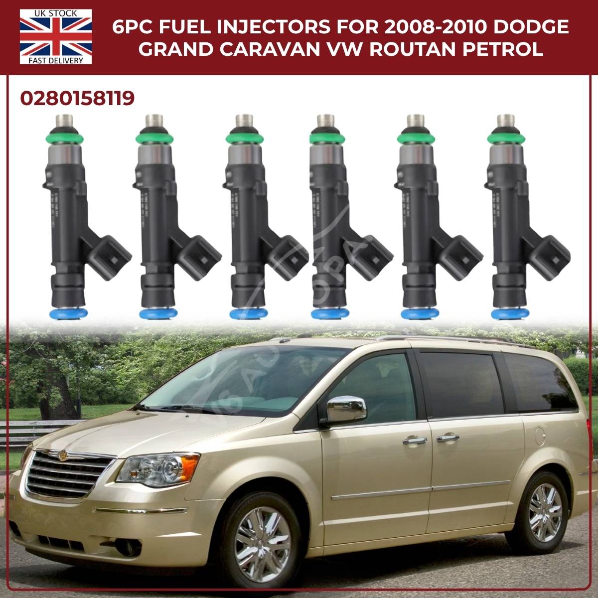 6x Fuel Injectors 04861667AA – Fits 2007‑2010 Jeep Wrangler MKIII 3.8L Petrol AWD