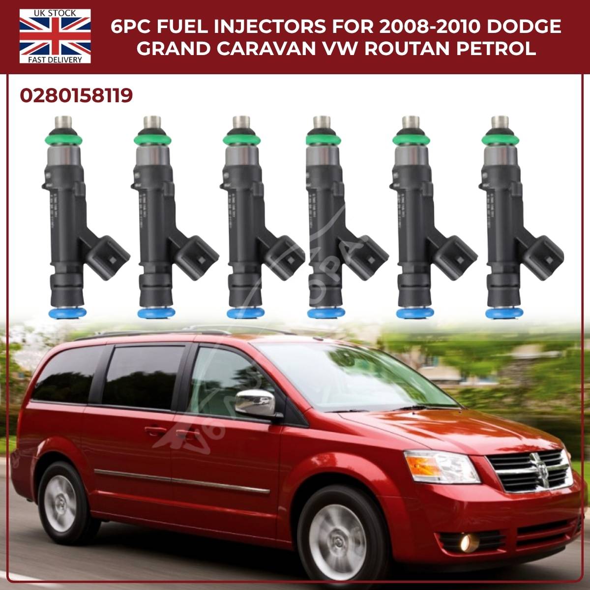 6x Fuel Injectors 04861667AA – Fits 2007‑2010 Jeep Wrangler MKIII 3.8L Petrol AWD