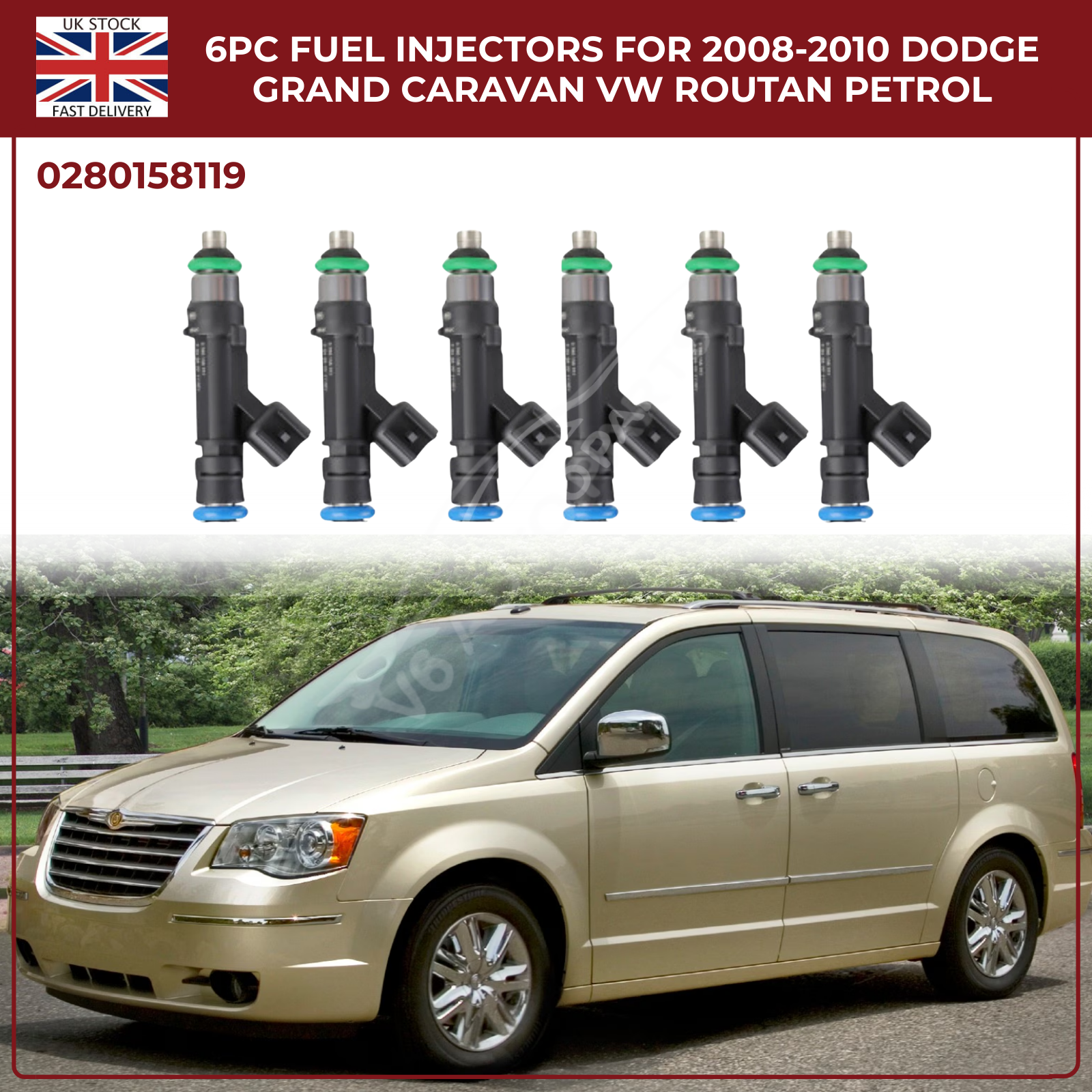 6x Fuel Injectors 04861667AA – Fits 2007‑2010 Jeep Wrangler MKIII 3.8L Petrol AWD