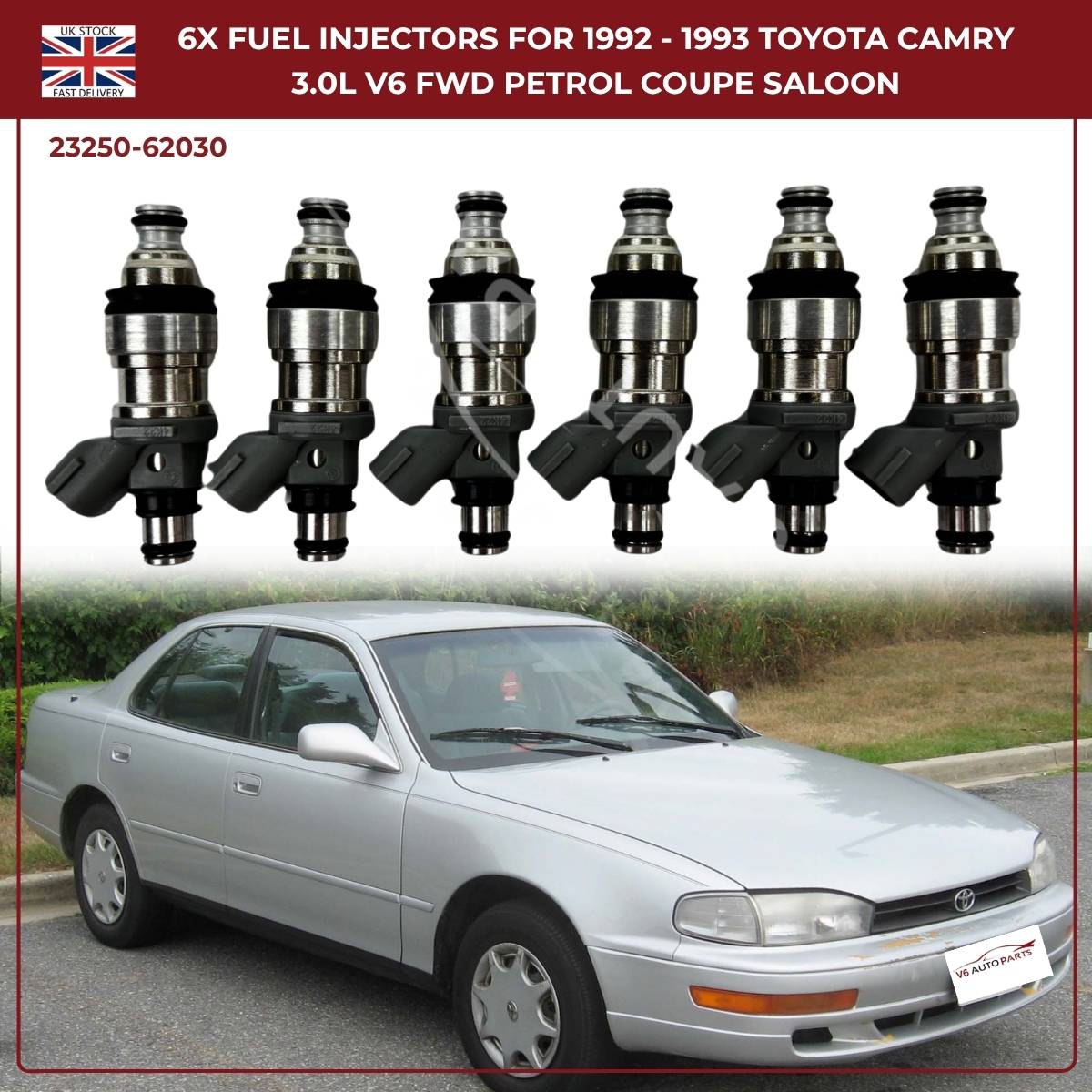 6x Fuel Injectors Set – Fits 1995–1998 Toyota 4Runner 3.4L V6 Petrol SUV (AWD/RWD) | Part #132