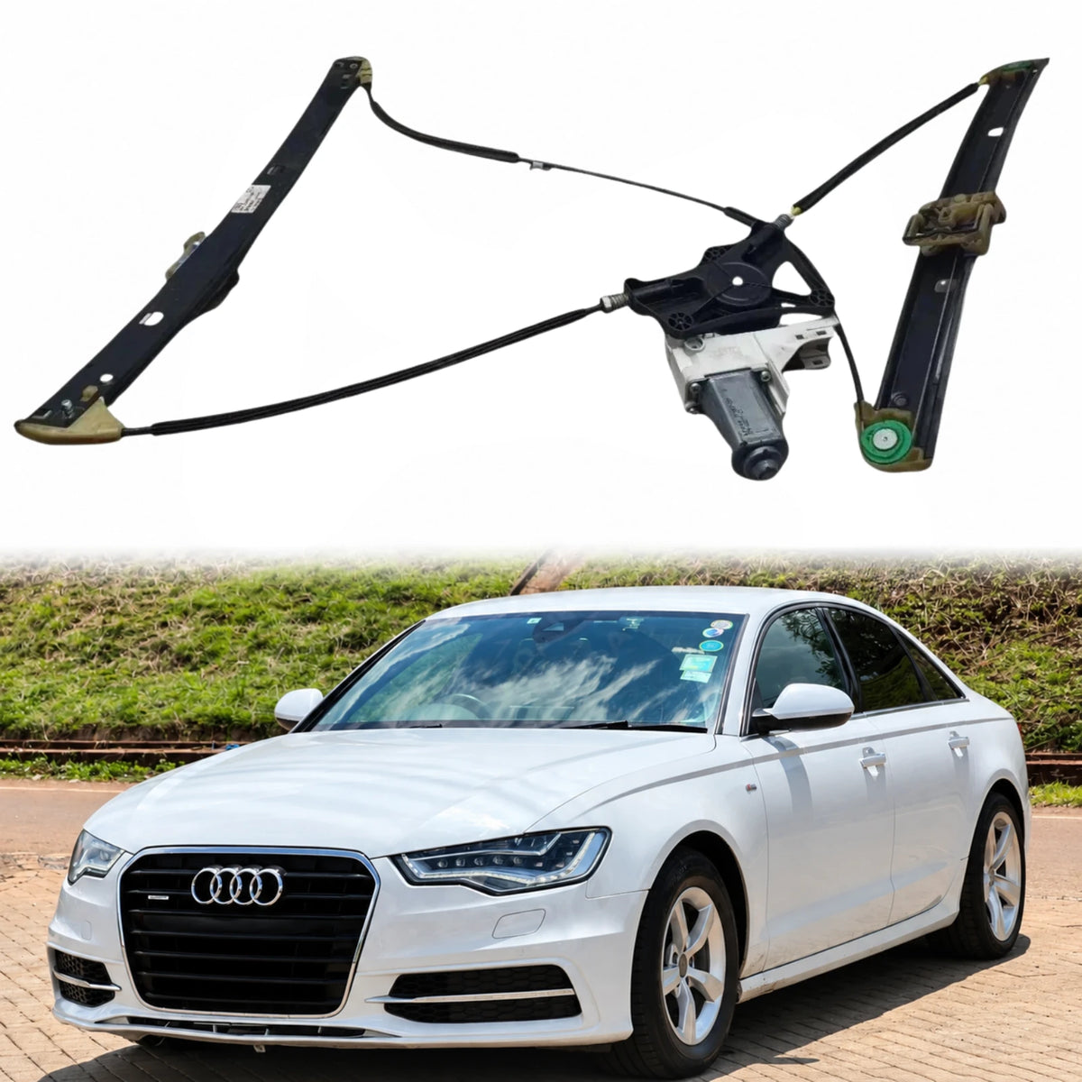 image of Audi RS6 C7 Front Right Power Window Regulator 4G0837462