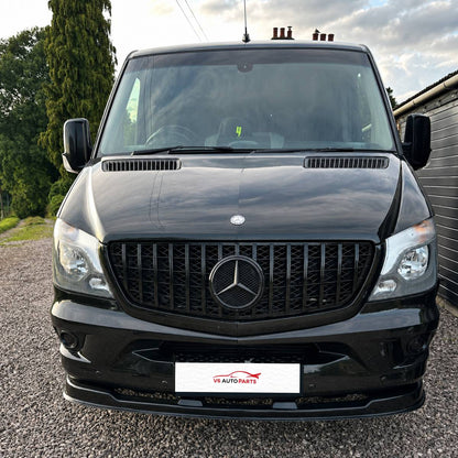 GT Panamericana Style Front Bumper Grille for Mercedes-Benz Sprinter 313 W906 (2013–2018 Facelift) – Gloss Black Radiator Grille Replacement
