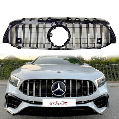 Mercedes‑Benz A‑Class W177/V177  Chrome Slats  GT Panamericana Front Radiator Grille – Fits A180, A200 (2018‑2023, Facelift, AMG Line)