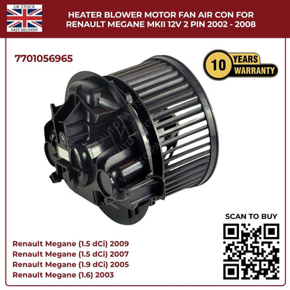 Image of Replacement Blower Fan 7701056965 OE 698729 for Renault Megane MK2