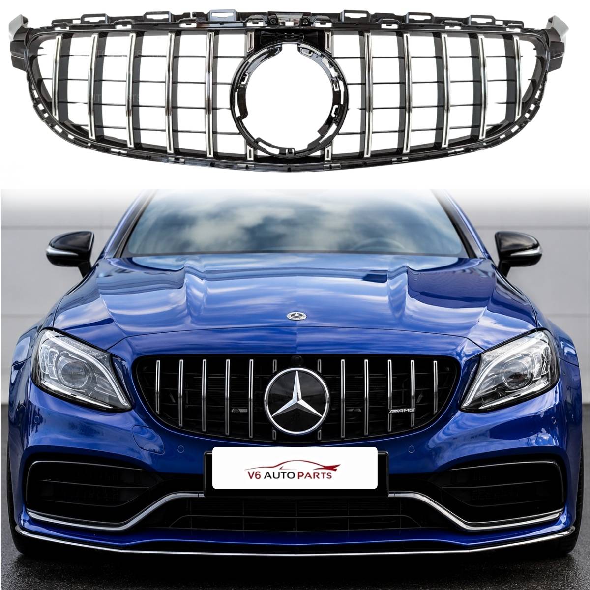 Frontstoßstangengrill für Mercedes C-Klasse C205 200 C63 300 AMG GT 2018 bis 2020 