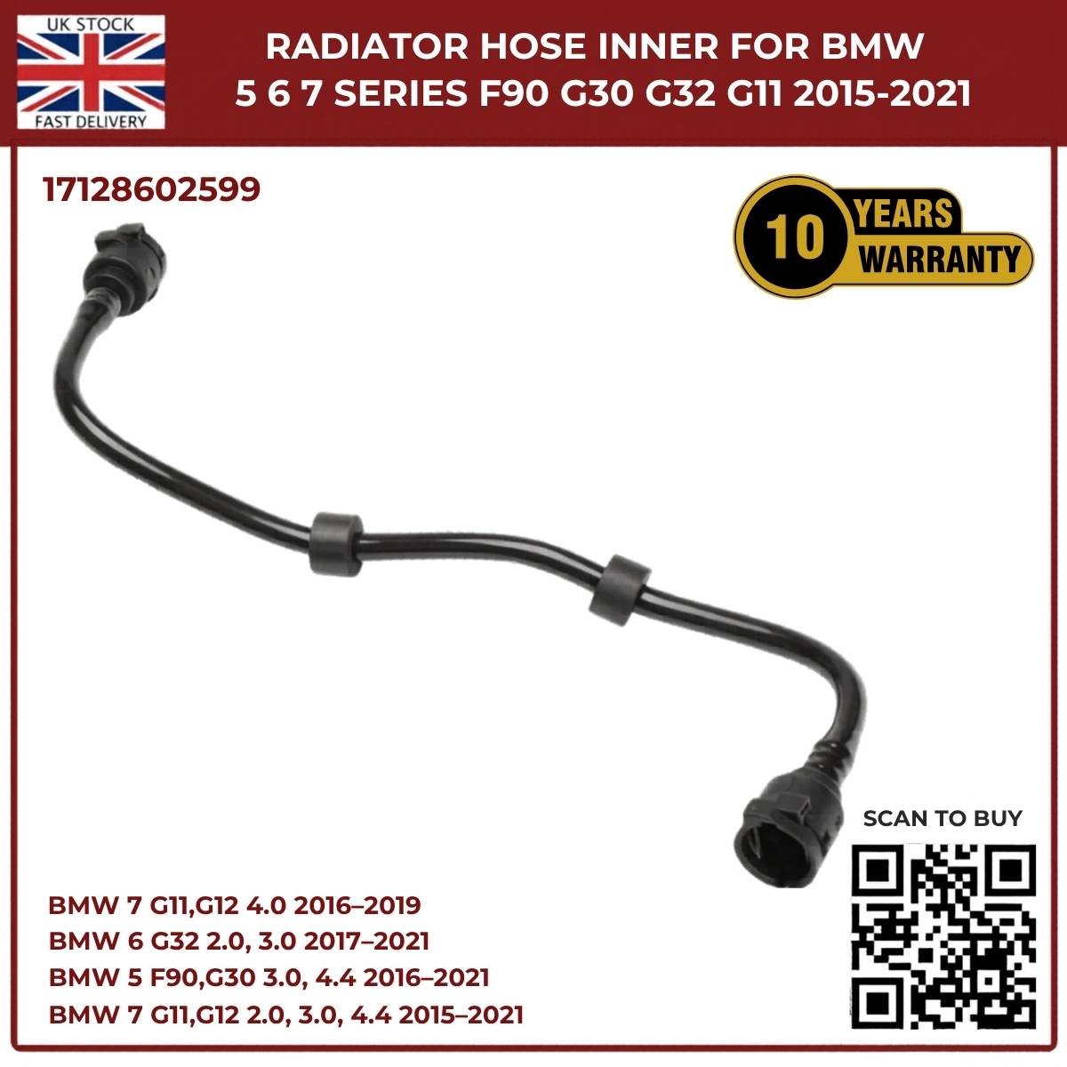 New Inner Radiator Hose for BMW 5 6 7 Series F90 G30 G11 (2015-2021) 17128602599