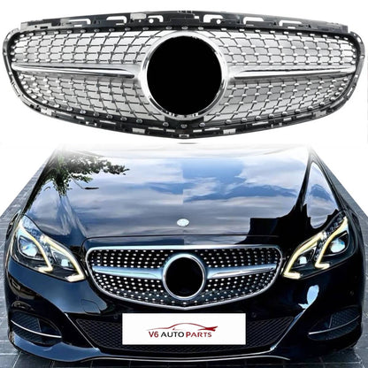 For Mercedes E‑Class W212 Diamond Front Grille – AMG Facelift E250 (2013–2016)
