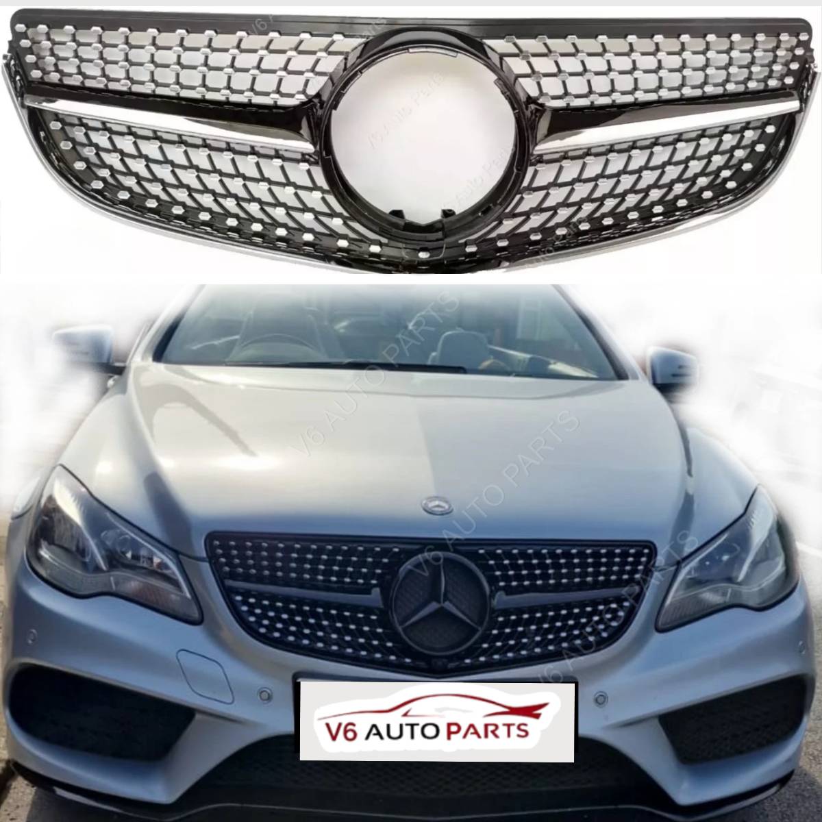 Mercedes E-Class W207 AMG Diamond Front Bumper Grille – Fits E200, E220 Coupe (2013–2016)