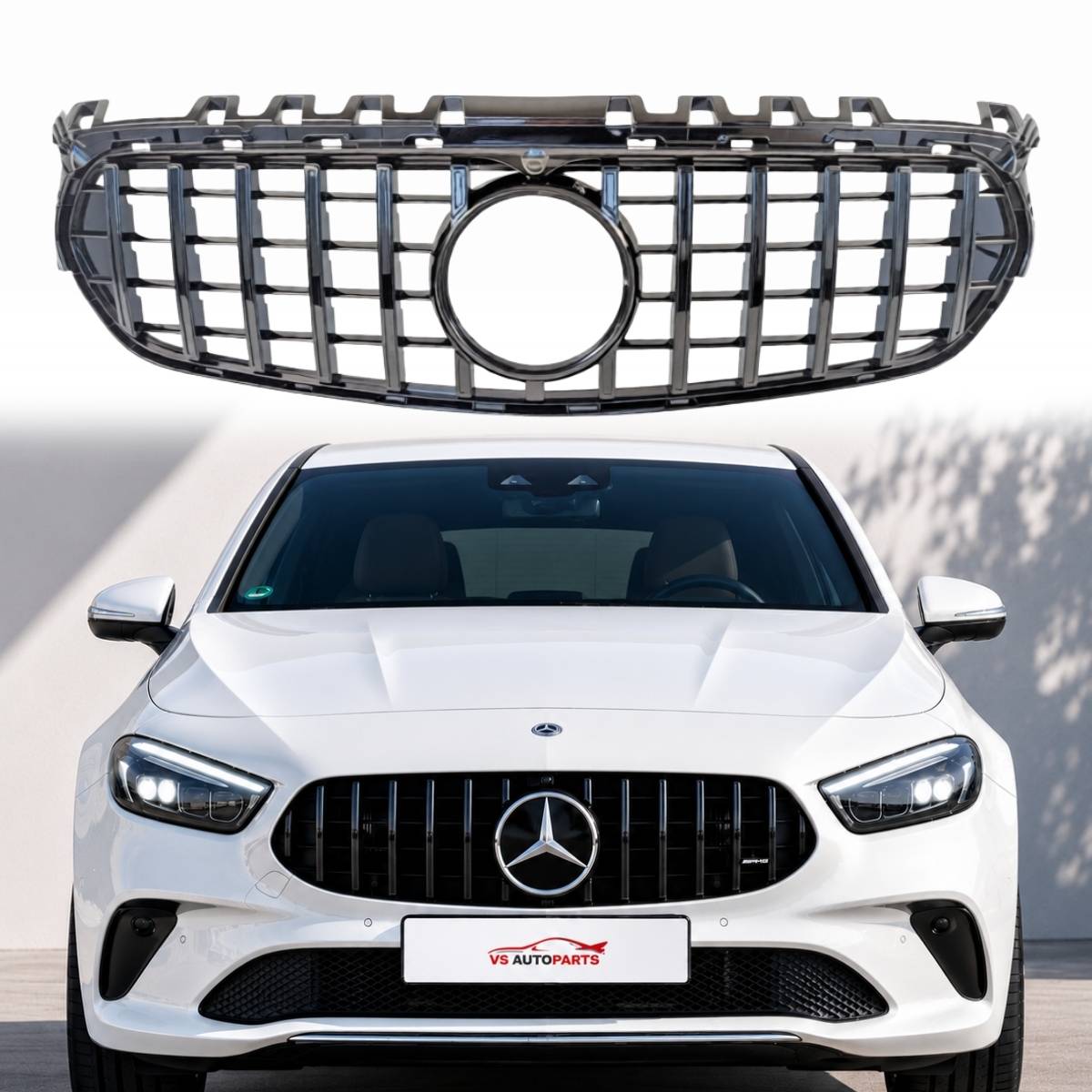 Mercedes-Benz B-Class W247  Sport GT Style Gloss Black Front Radiator Grille (2018–2023)