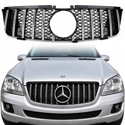 For Mercedes W164 ML-Class Front Bumper Chrome Sport Grille (2005–2008, ML550)
