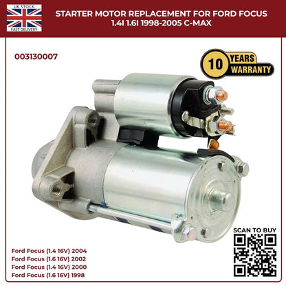 Starter Motor Ford Focus 1.4i / 1.6i 1998–2005, C-Max – Ref 003130007