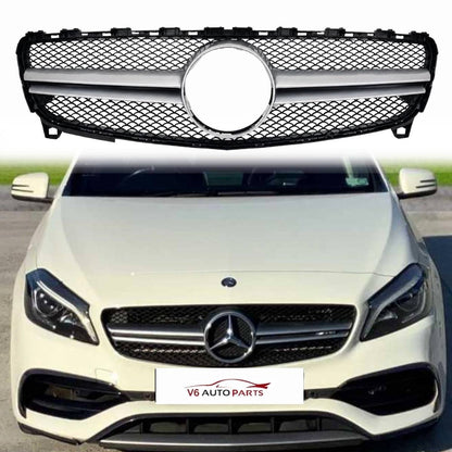 Mercedes-Benz A-Class W176 (2015–2018) Front Bumper Chrome AMG Grille – Fits A160, A200, A45 Facelift