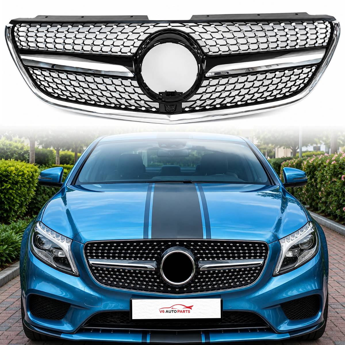 For Mercedes Vito Taxi W447 111 CDI Black Diamond Front Grille (2014–2023)