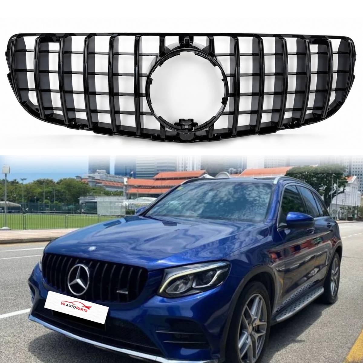 For Mercedes-Benz GLC-Class W253 (2015–2019) Front Bumper Panamericana AMG GT Grille – Fits GLC300