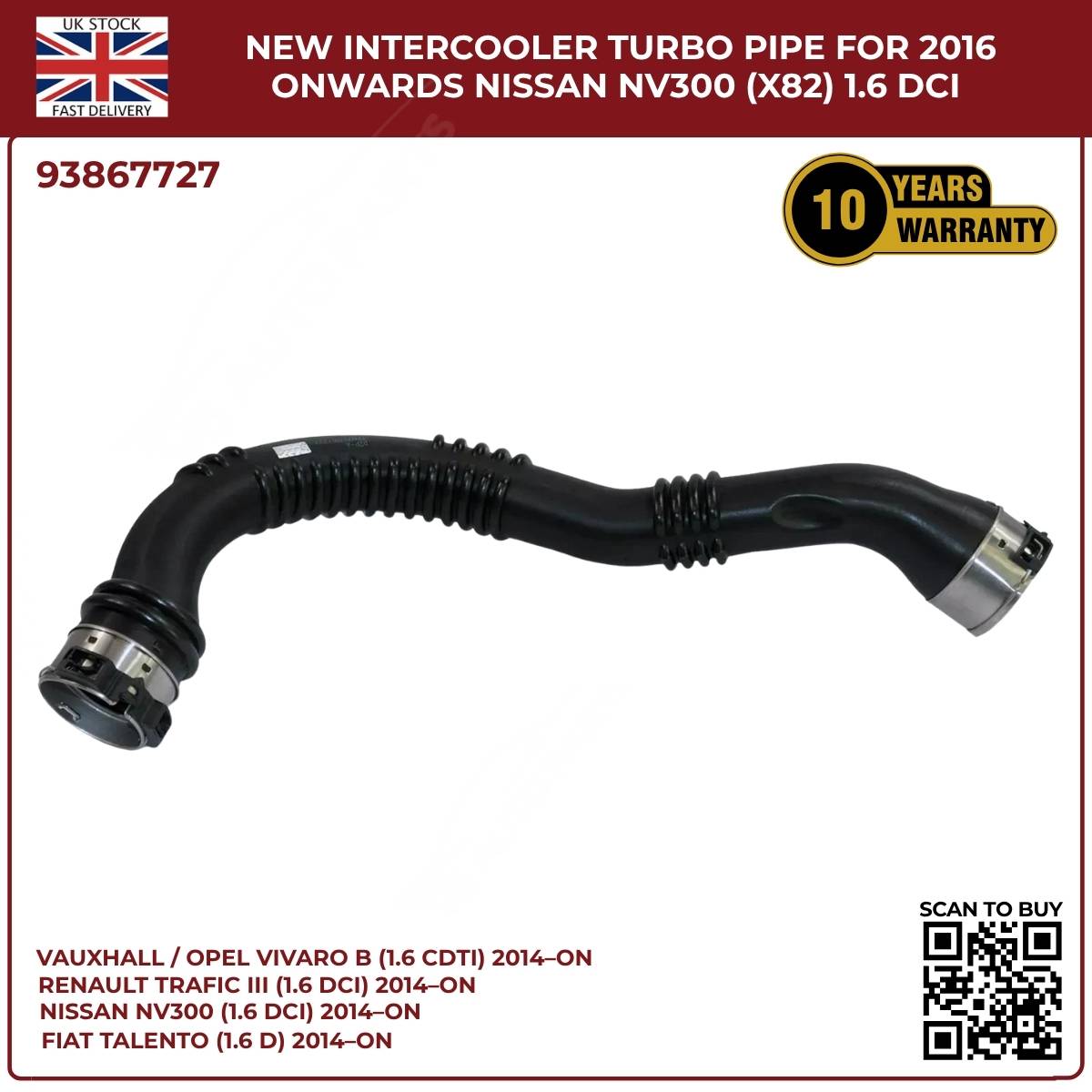 Turbo Boost Intercooler Hose Pipe – Vauxhall Vivaro B / Renault Trafic (2014–2025)