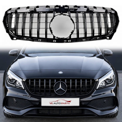 Frontstoßstange, glänzend schwarzer GT-Grill für Mercedes-Benz CLA-Klasse X117 Cla200 vor dem Facelift Panamericana 2013–2017 