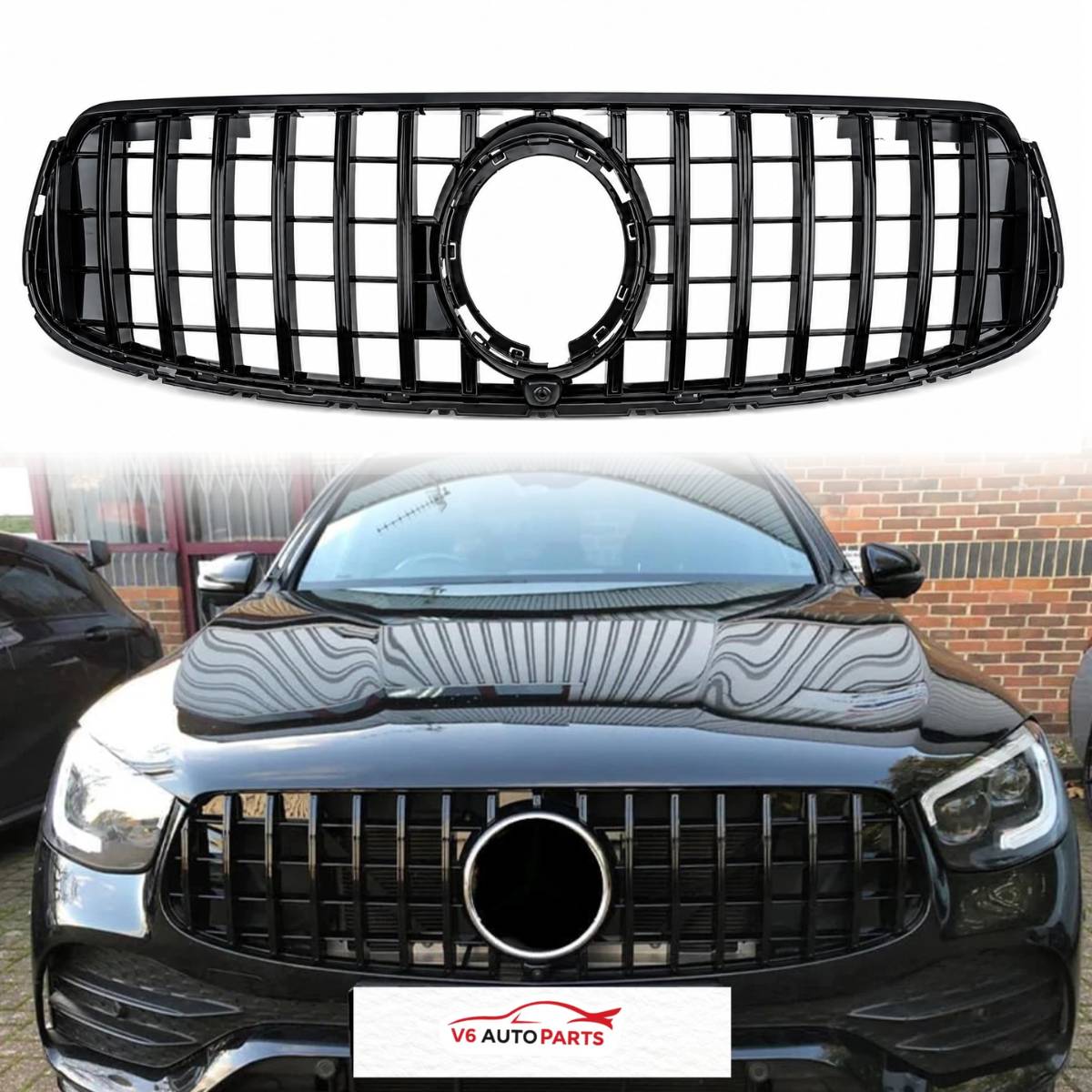For Mercedes X253 GLC63s AMG GLC43 GT Compatible Front Radiator Black Grille Sport  2019-2023