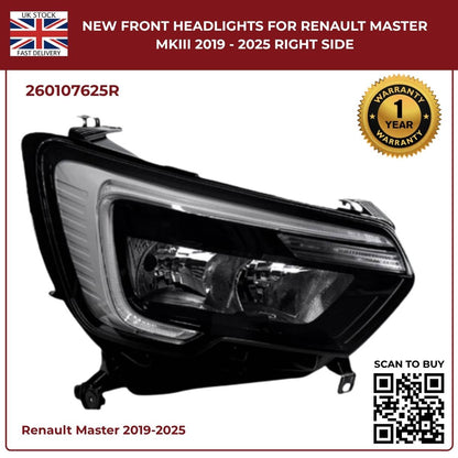 Image of Renault Master Front Right LED DRL Headlamp – 260107625R