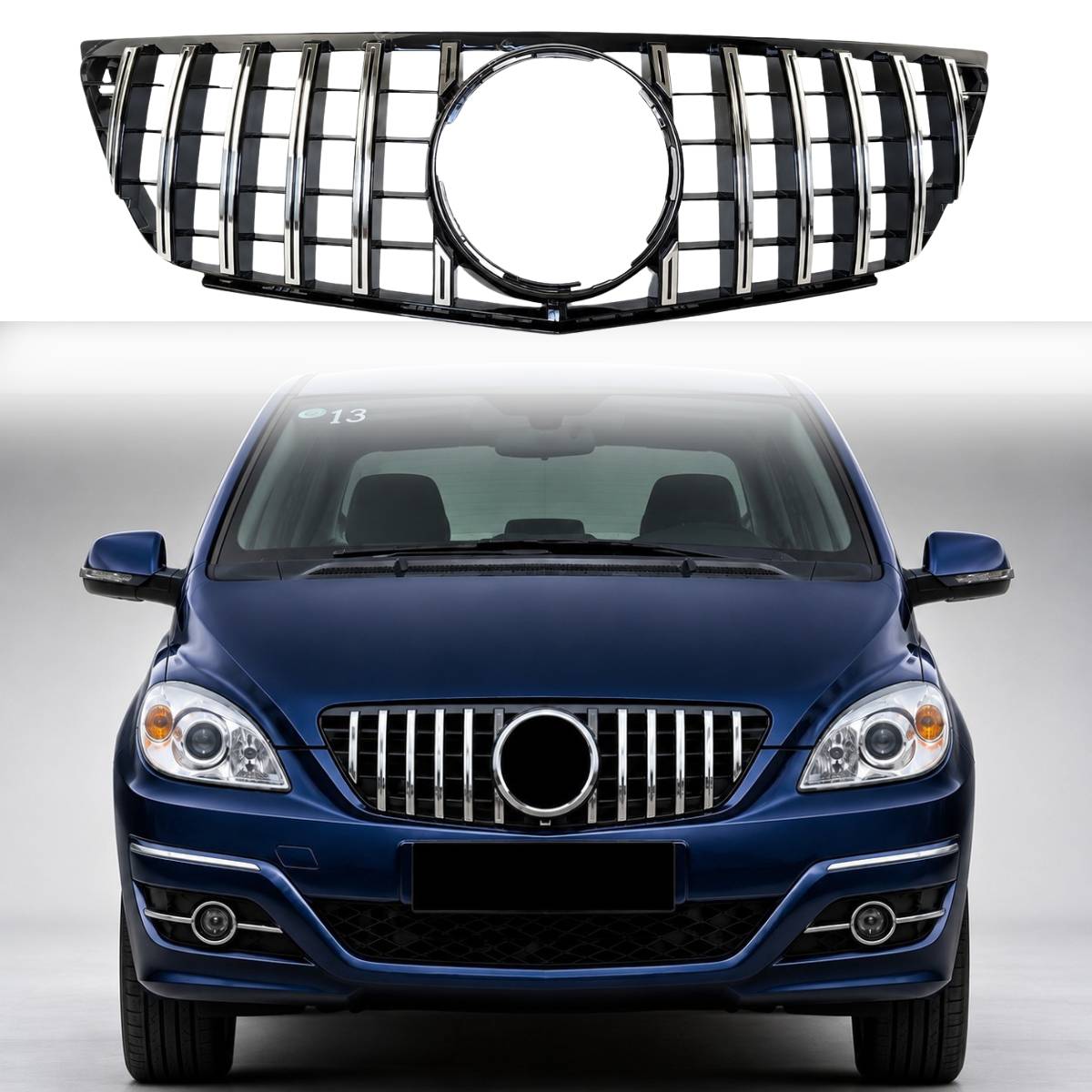 Mercedes-Benz B-Class W245 Front Bumper Panamericana GT Grille Chrome Slats (B170/B180, 2008–2011)