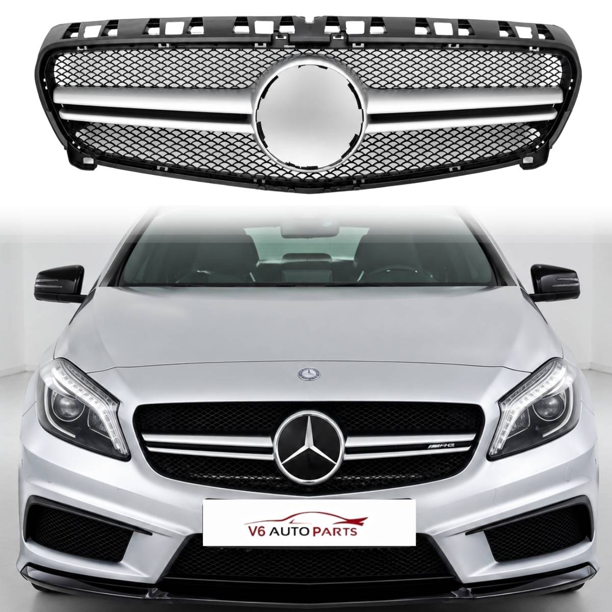 Mercedes A‑Class W176 AMG Style Front Bumper Grille (A45, A180 | Pre‑Facelift 2012–2015)