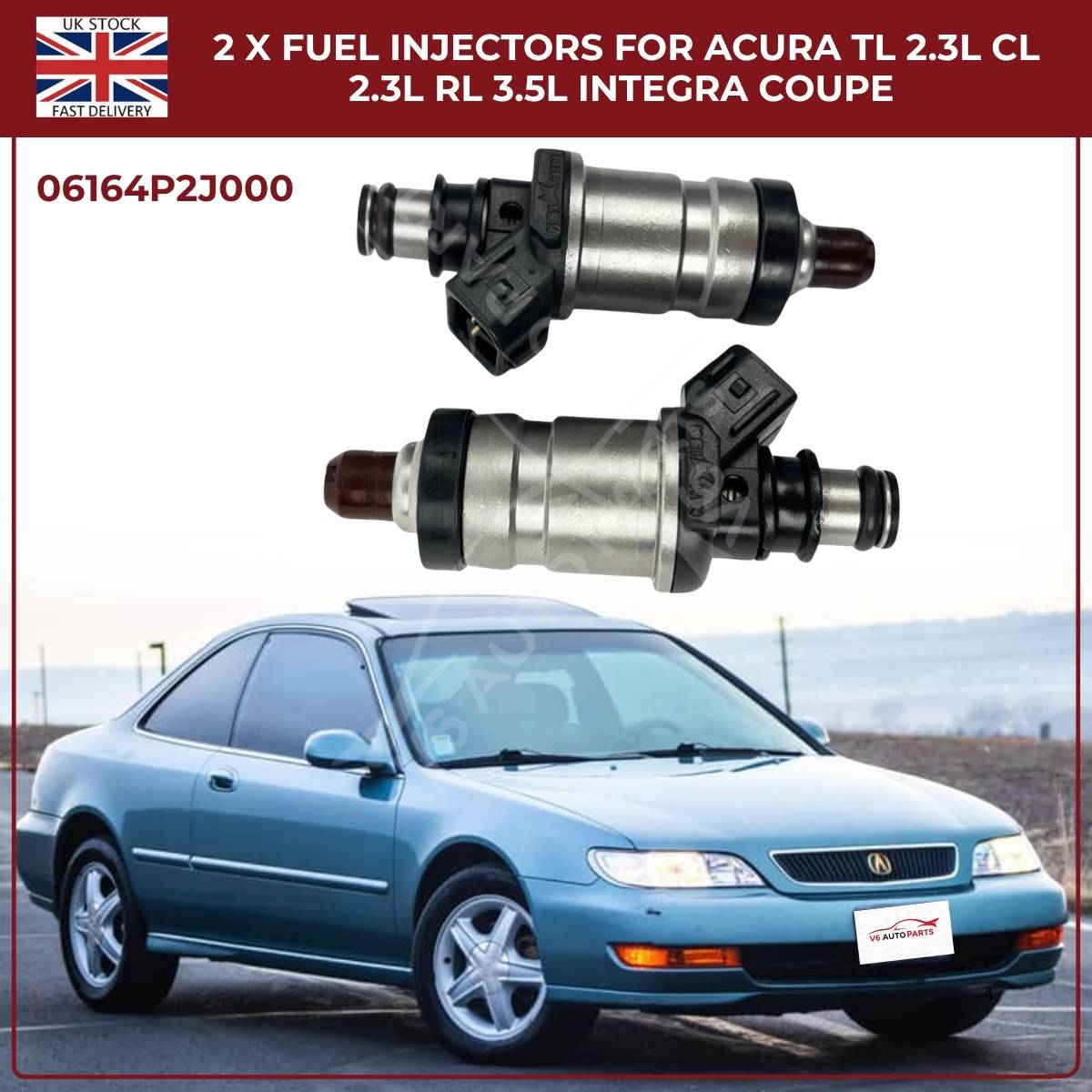 2PCS Fuel Injectors for Honda CR‑V MK1 2.0L Petrol (1997‑1998) | OEM 06164‑P2J‑000 Replacement