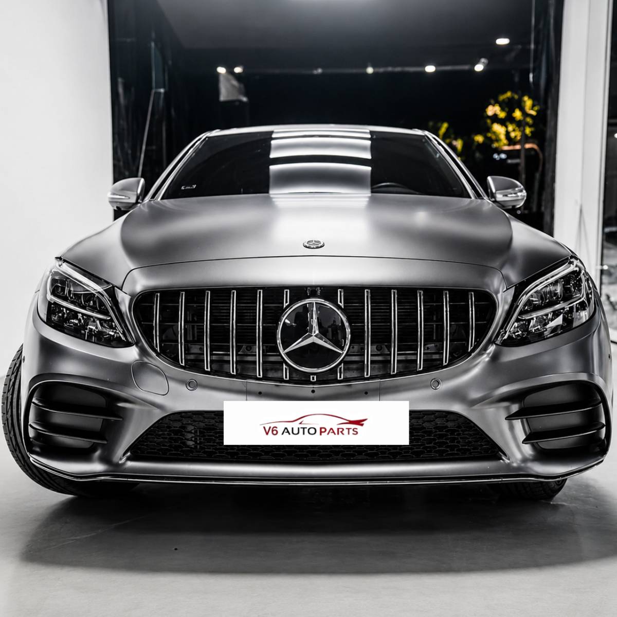 Front Radiator Panamericana Chrome Grille – Mercedes C‑Class A205 C300 C180d C43 GTR (2018–2020)