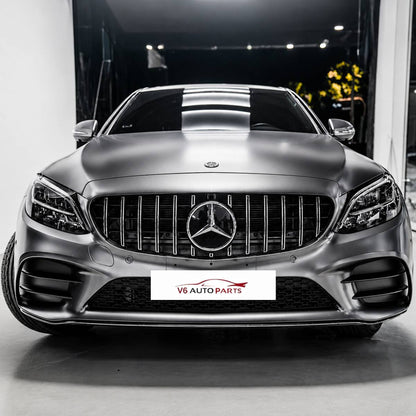 Front Radiator Panamericana Chrome Grille – Mercedes C‑Class A205 C300 C180d C43 GTR (2018–2020)