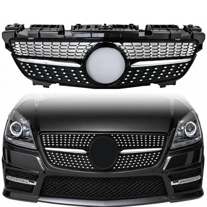 For Mercedes-Benz SLK R172 Front Bumper Grille – AMG Diamond Style Black (2011–2016, SLK200/SLK55 AMG Pre-Facelift)
