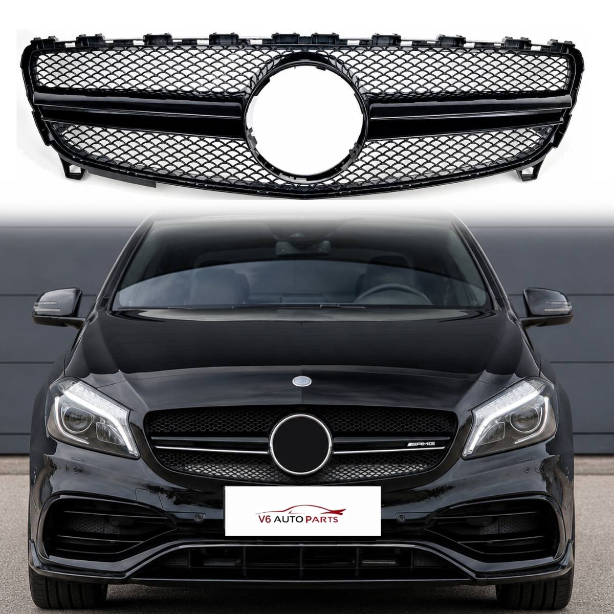 For Mercedes A-Class W176 A160 A220 A320 Replacement Front Radiator Black Grille AMG 2015-18